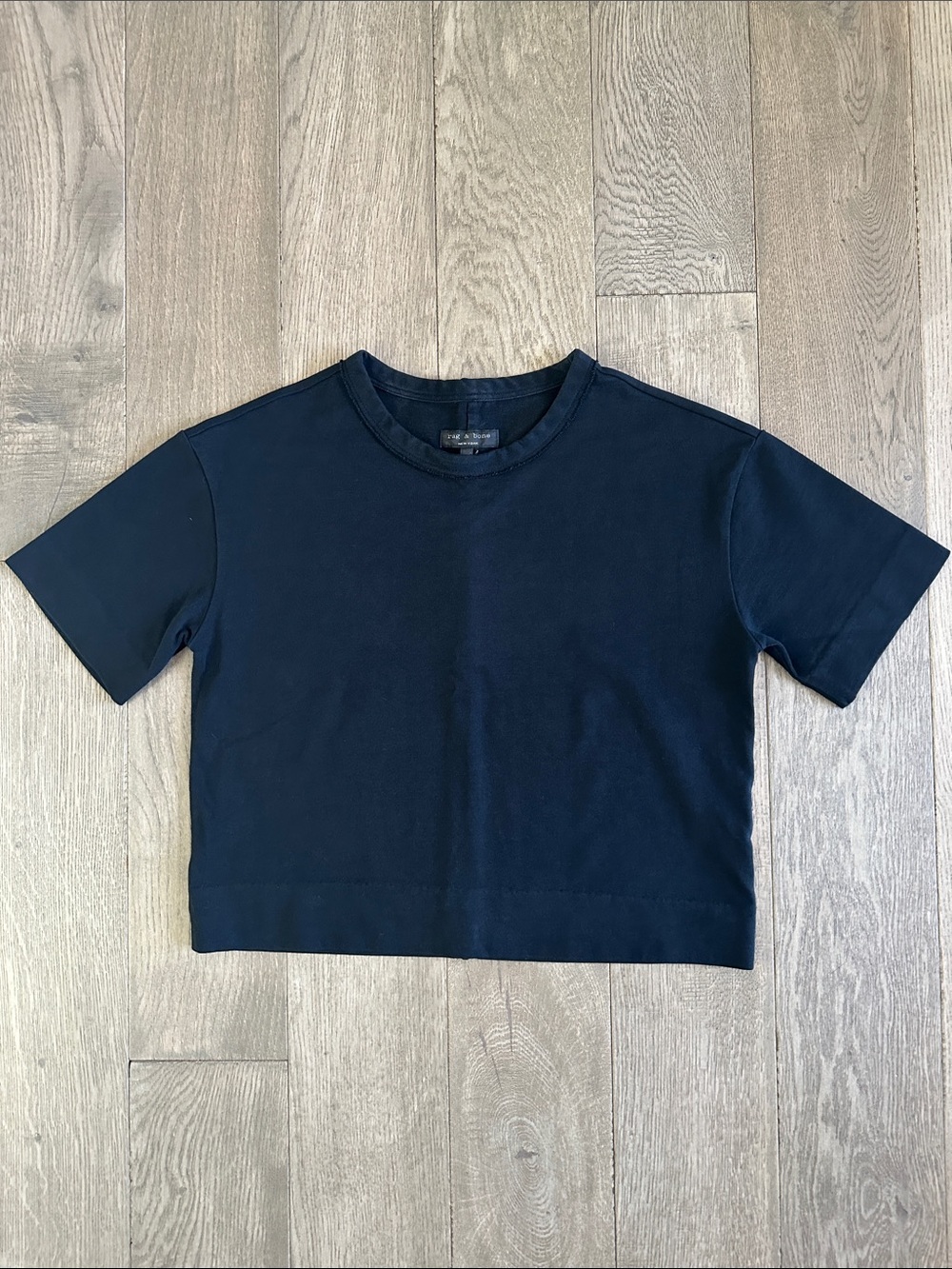 rag & bone Black Crewneck Tee